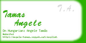 tamas angele business card